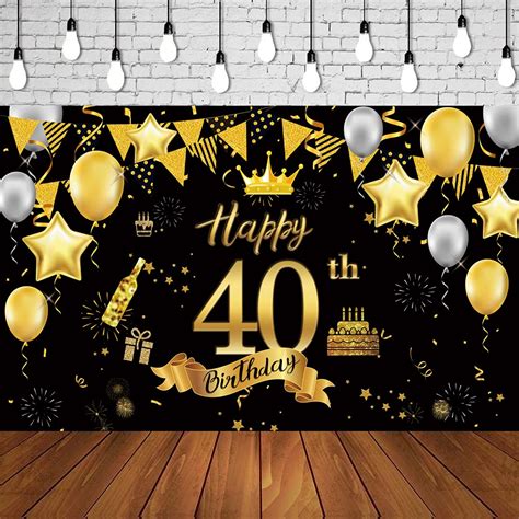 Buy Mocossmy Happy 40th Birthday Background Banner Party Decoration