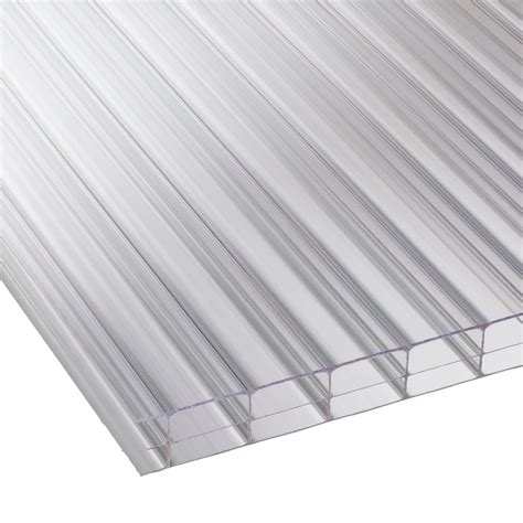 16mm Clear Triplewall Polycarbonate Sheet 610mm Roofing Ventilation