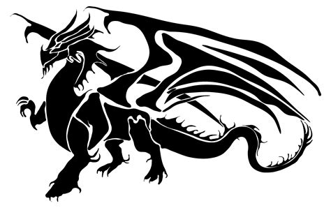 Dragon Stencil Art Public Domain Vectors