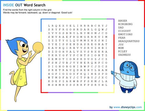 Wordsearchinsideout 945×722 Pixels Word Games For Kids Disney