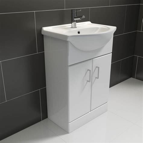 Bathroom basins can be divided into 6 basic types; Sienna White Vanity Unit with Basin 550mm | VictoriaPlum.com