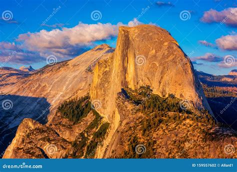 Half Dome At Glacier Point In Yosemite National Park Stock Photo