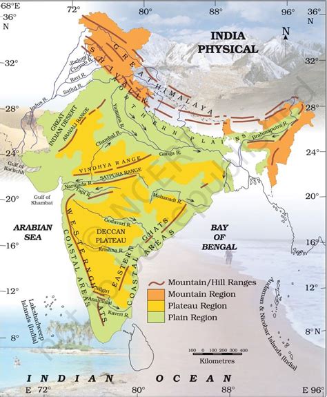 Mountain Ranges Of India Map Showing Hill Ranges And Major Rivers In
