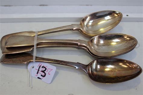 1850s London Sterling Silver Spoon Set Set Of 6 Flatwarecutlery