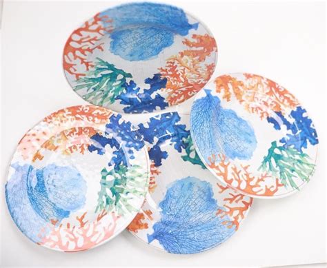 Pier 1 Coral Reef Melamine Salad Plates Sets Of Four Or Singles Brand