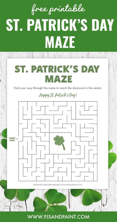Free Printable St Patricks Day Maze Pjs And Paint