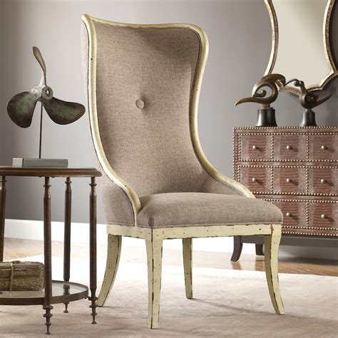 Uttermost Accent Furniture Accent Chairs 23218 Selam Aged Wing Chair