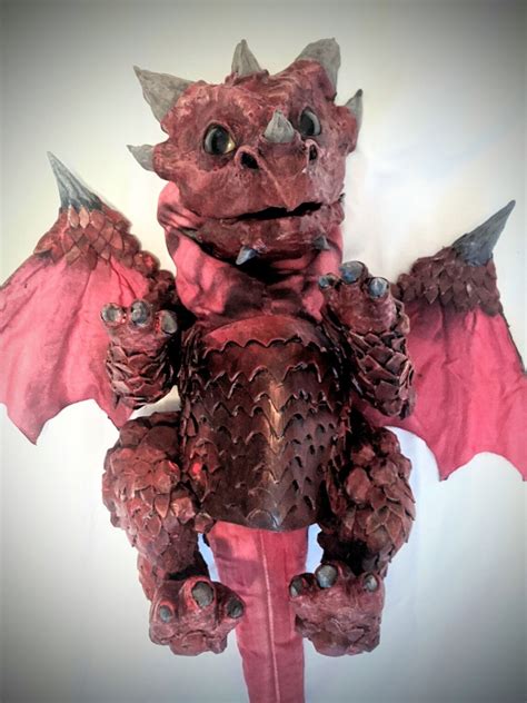 Baby Red Dragon Puppet Etsy
