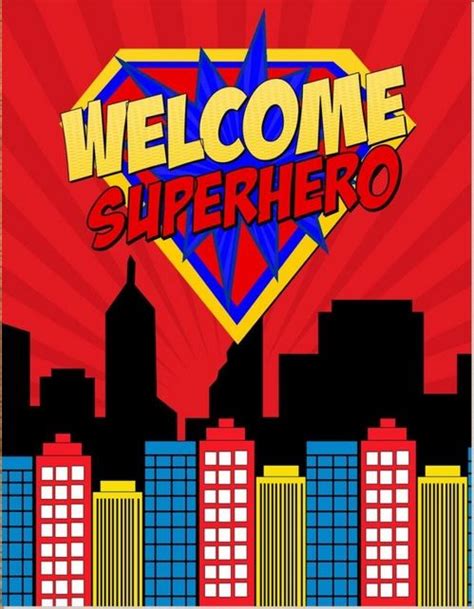 Welcome Sign Superhero Theme Party Superman Birthday Party Superman