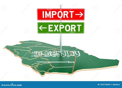 Import And Export In Saudi Arabia Concept 3d Rendering Stock Illustration Illustration Of