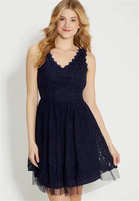 Floral Lace Dress With Tulle Maurices
