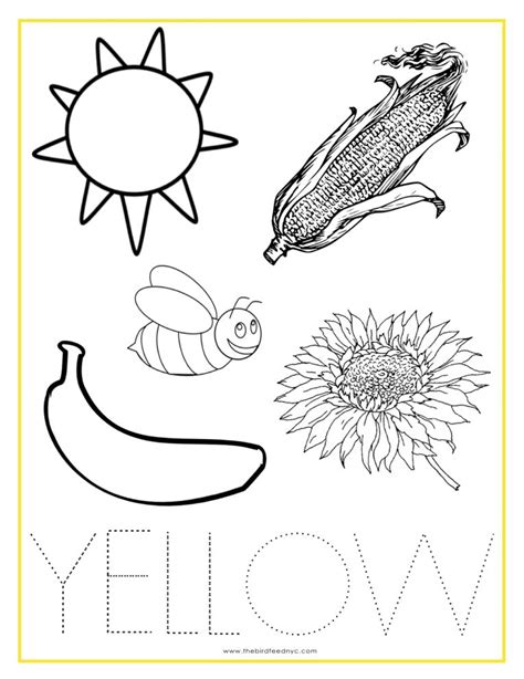 12 Color Yellow Worksheet For Preschool Preschool Coloring Pages