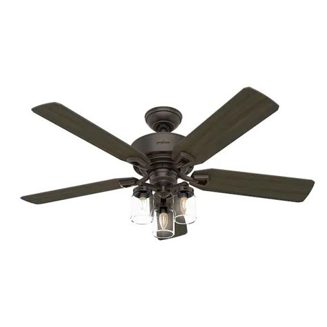 Lowes home improvement ceiling fan that look like airplane prop, fan a great looking blades but function is a large ceiling fan. Hunter Devon Park Edison Style LED 52-in Satin Bronze LED ...