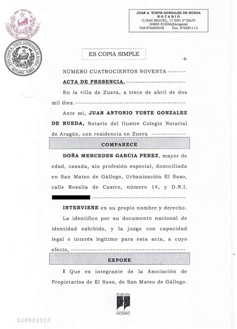 Ejemplo De Acta Notarial En Mexico Ejemplo Sencillo Images