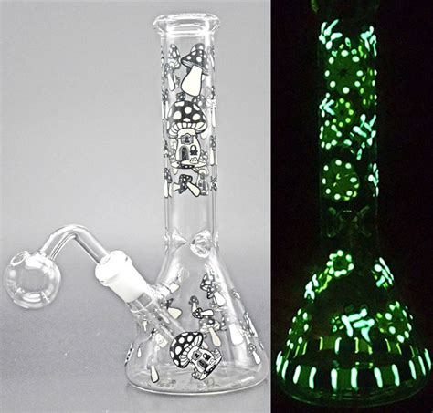 Inch Glass Water Bongs With Downstem Mm Glow In The Dark