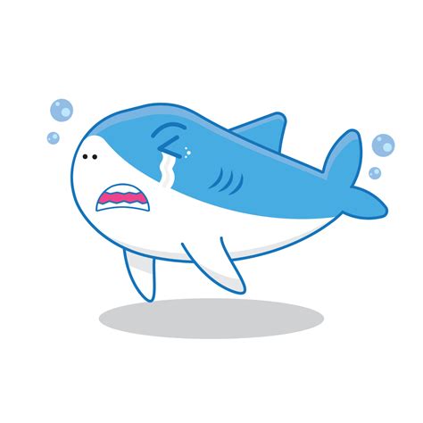 Cute Crying Shark Illustration Vector Stock 8714214 Vector Art At Vecteezy