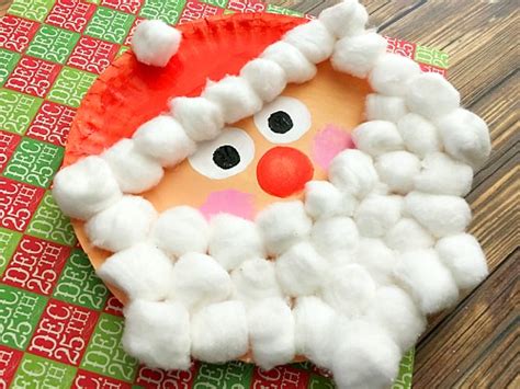 Santa Christmas Paper Plate Craft For Kids