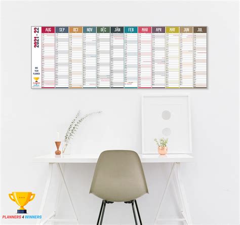 Mid Year Academic Year Wall Planner 20212022 Extra Wide Size