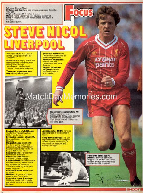 Steve Nicol Liverpool Football Inprint