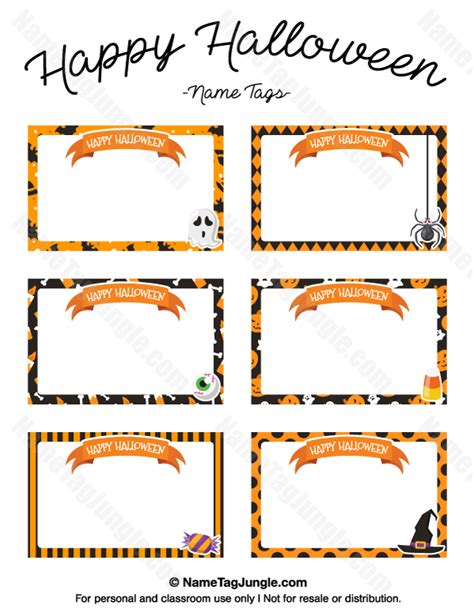 Free Printable Happy Halloween Name Tags The Template Can Also Be
