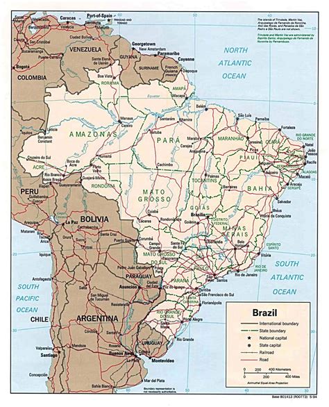 Grande Detallado Mapa Político Y Administrativo De Brasil Con