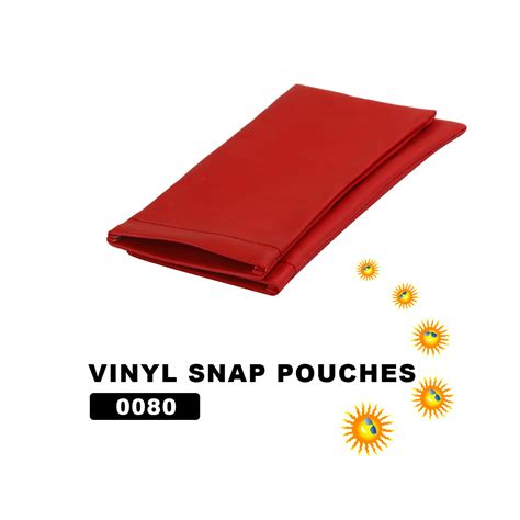 Wholesale Vinyl Snap Pouches ~ Red ~ 0080 12 Pcs