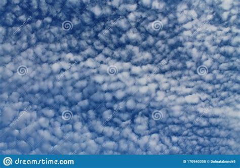 Beautiful Clouds In The Blue Sky Azure Stratosphere Stock Photo