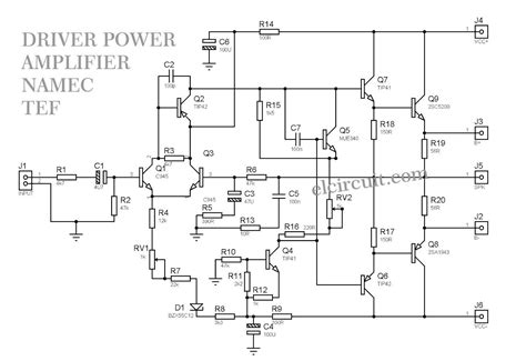 That's mean this circuit uses two ic's of every single channel in bridge mode. 1000W Driver Power Amplifier Namec TEF - Electronic Circuit
