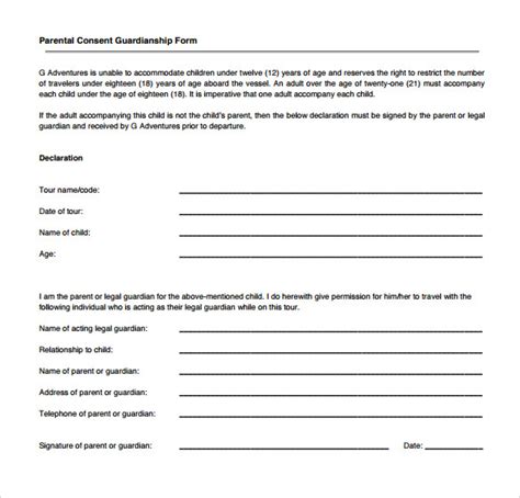 8 Legal Guardianship Form Templates To Download For Free Sample Templates