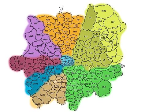 Printable London Postcode Map