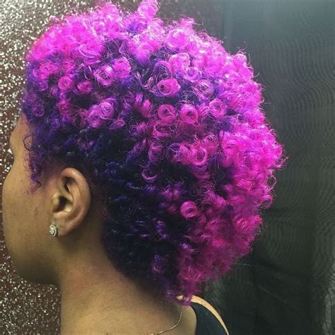Purple Hair Black Girl Purple Natural Hair Tapered Natural Hair Dyed