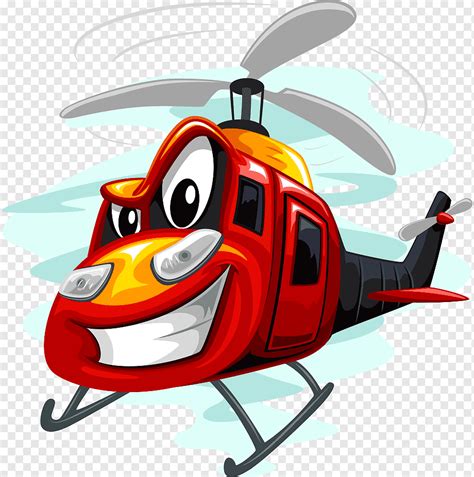 Helicóptero De Dibujos Animados Helicóptero Fotografía Feliz