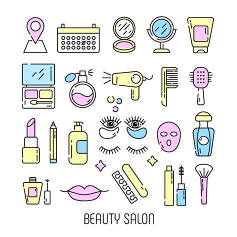 Premium Vector Cosmetics And Beauty Icons In Trendy Linear Style