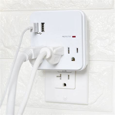 Multi Outlet Wall Adapter Surge Protector With 3 Outlets