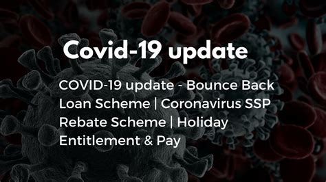 Covid 19 Update Bounce Back Loan Scheme Coronavirus Ssp Rebate