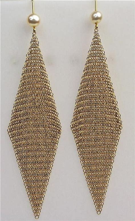 A pair of Tiffany & Co 18ct gold mesh earrings; designed by… - Earrings ...