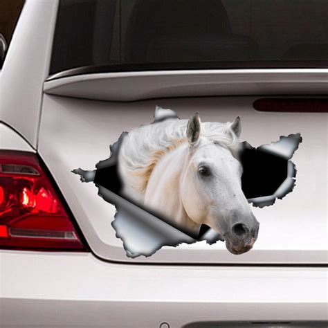 White Horse Sticker Car Sticker Horse Decal White Horse Etsy