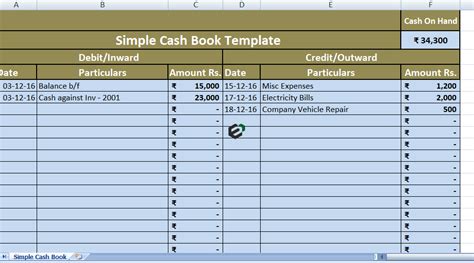 Free Download Simple Cash Book Format In Excel