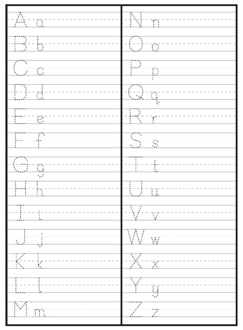 10 Best Printable Alphabet Worksheets Az Alphabet Printables