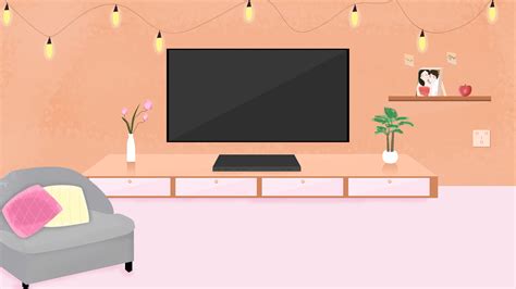 Mixed Color Cartoon Living Room Background Material Illustration Ide