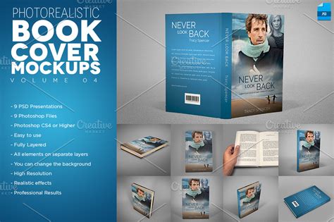 Photorealistic Book Cover Mockups V4 Product Mockups Creative Market