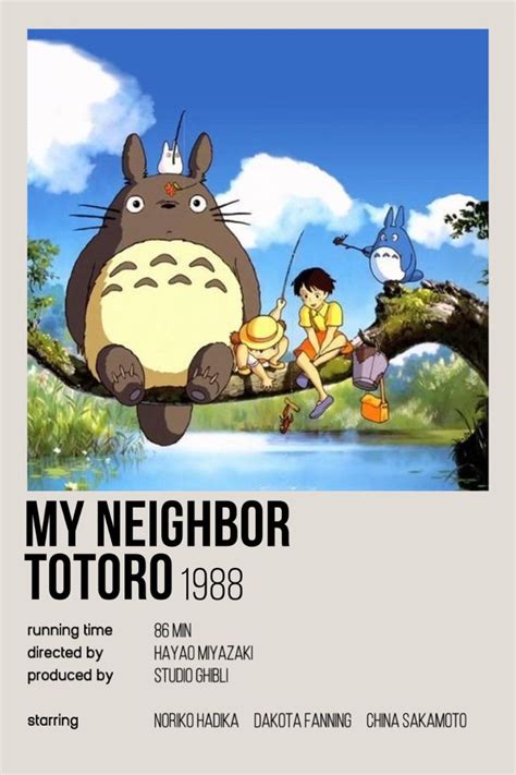 The Poster For My Neighbor Totoro Is Shown In Front Of An Image Of Two