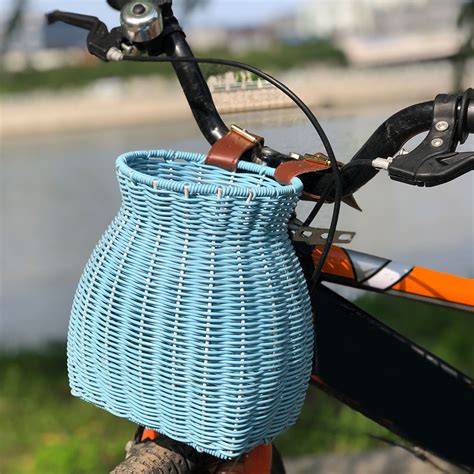 Kids Front Handlebar Bike Basket Water Resistant Woven Bike Basket For