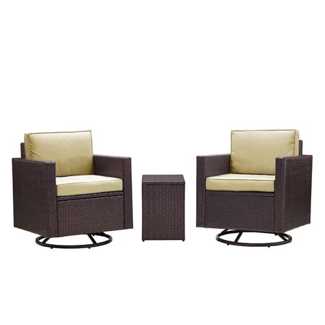 Crosley Furniture Palm Harbor 3 Piece Wicker Patio Outdoor Conversation