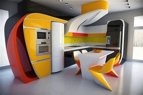 Futuristic Kitchen With Sleek And Modern Designs Futuristic