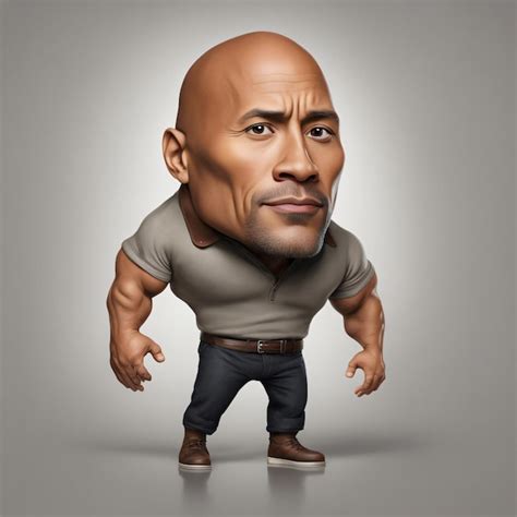Premium Ai Image Dwayne Jonhson Small Body With Big Head Funny Picture