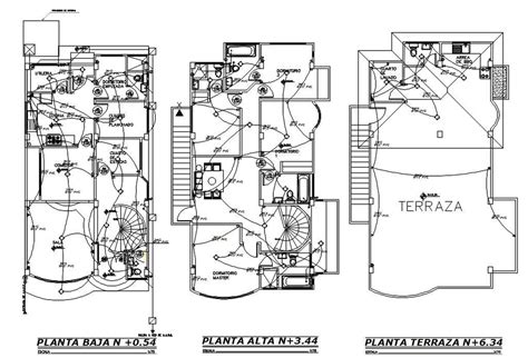 200 Square Meter 4 BHK House Electrical And Wiring Plan Drawing DWG