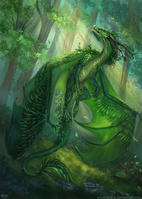 Forest Dragon By X Celebril X On Deviantart Dragon Art Mythical