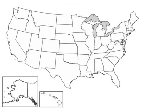 Free Printable Outline Map Of The United States