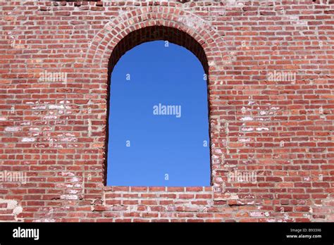 arched window opening in brick wall, Brooklyn NY Stock Photo - Alamy
